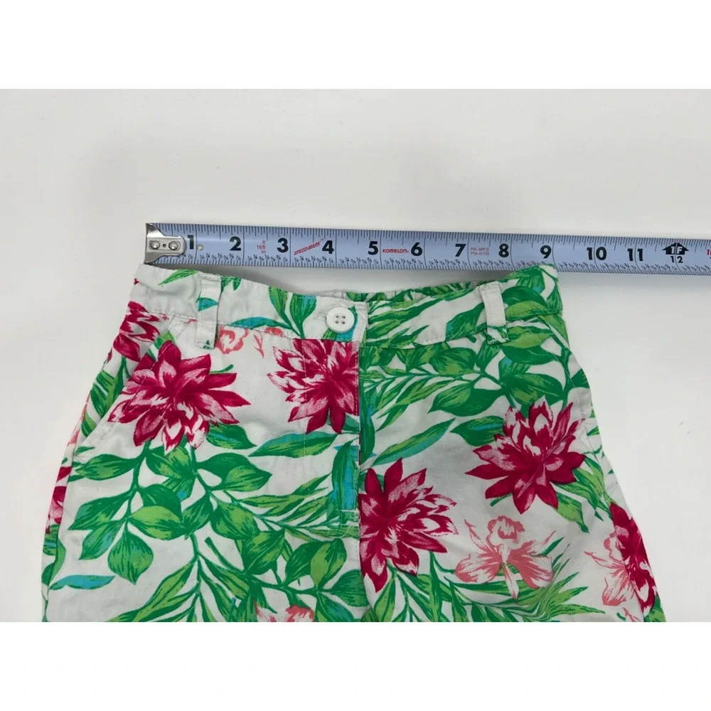 Nautica White with Green and Pink Wide Leg Cotton‎ Capri Girls Size 4T
